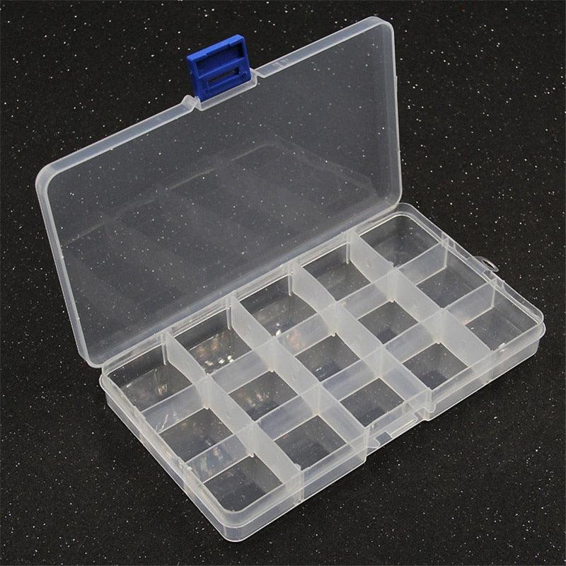 1pcs Square Transparent Plastic Storage Box Case 10/24 Slot Adjustable for Jewelry Beads Earring Case Organizer Plastic Pearl Container for Jewelry and Other Cosmetic Products