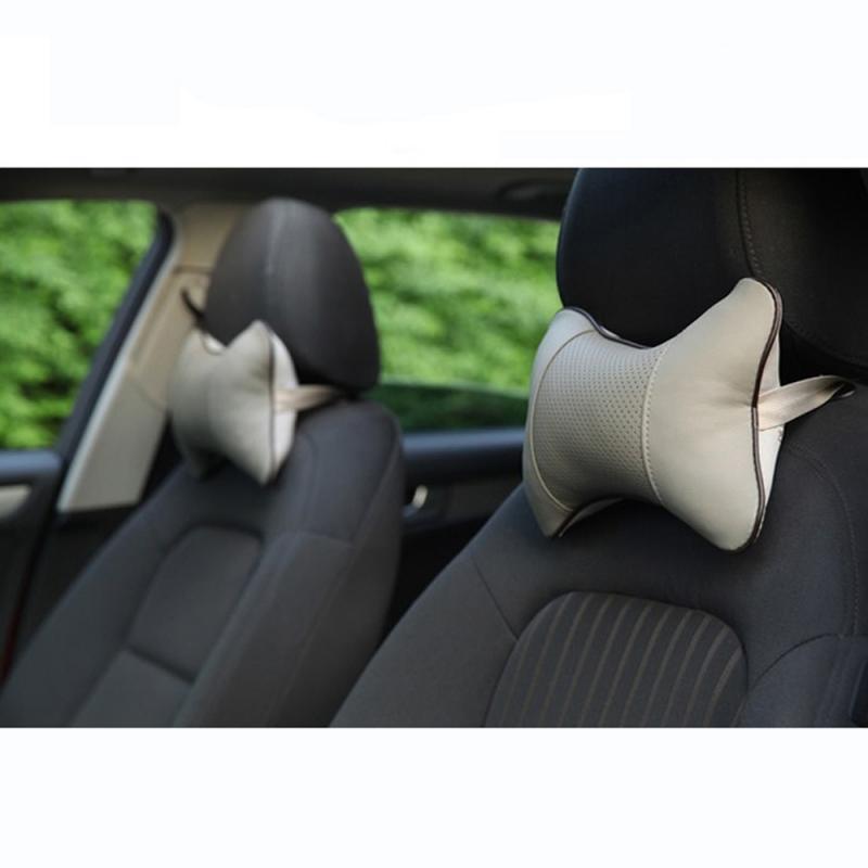 1pcs Universal Car Neck Pillows PVC Leather Breathable Mesh Auto Car Neck Rest Headrest Cushion Headrest Pillow Pillow Neck Pillows Both Side Pu Leather Pack Headrest Fit for Most Cars Filled Fiber Universal Car Pillow Car Interior Accessories