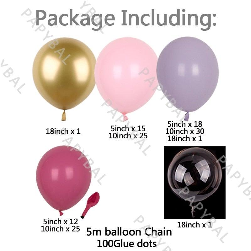 1Set Purple Pink Luxury Balloons For Birthday Wedding Party Decorations Baby Shower Decorations For Girl