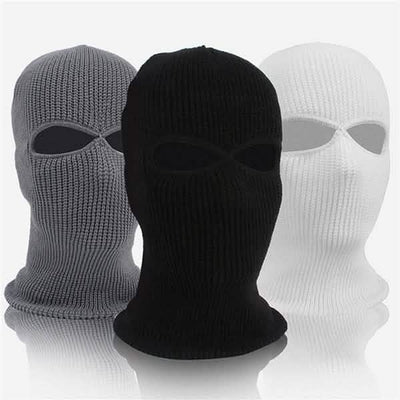 2 Holes Full Face Cover Hood Knitted Balaclava Face Mask