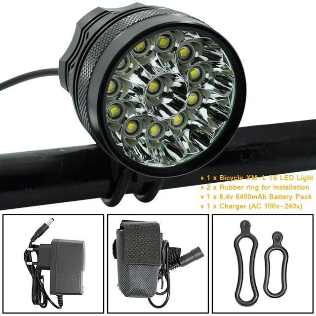 2 IN 1 Bicycle Headlight Bike Light Front Head Lamp Cycling Flashlight Mountain Bicycle Front Light With 6400mAh/8400mAh Rechargeable Battery Pack 3 Modes Bike Front Headlamp