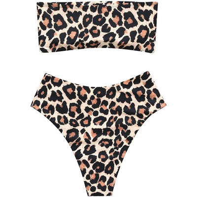 2-Piece: Women's Tube Top Bikini Swimsuit
