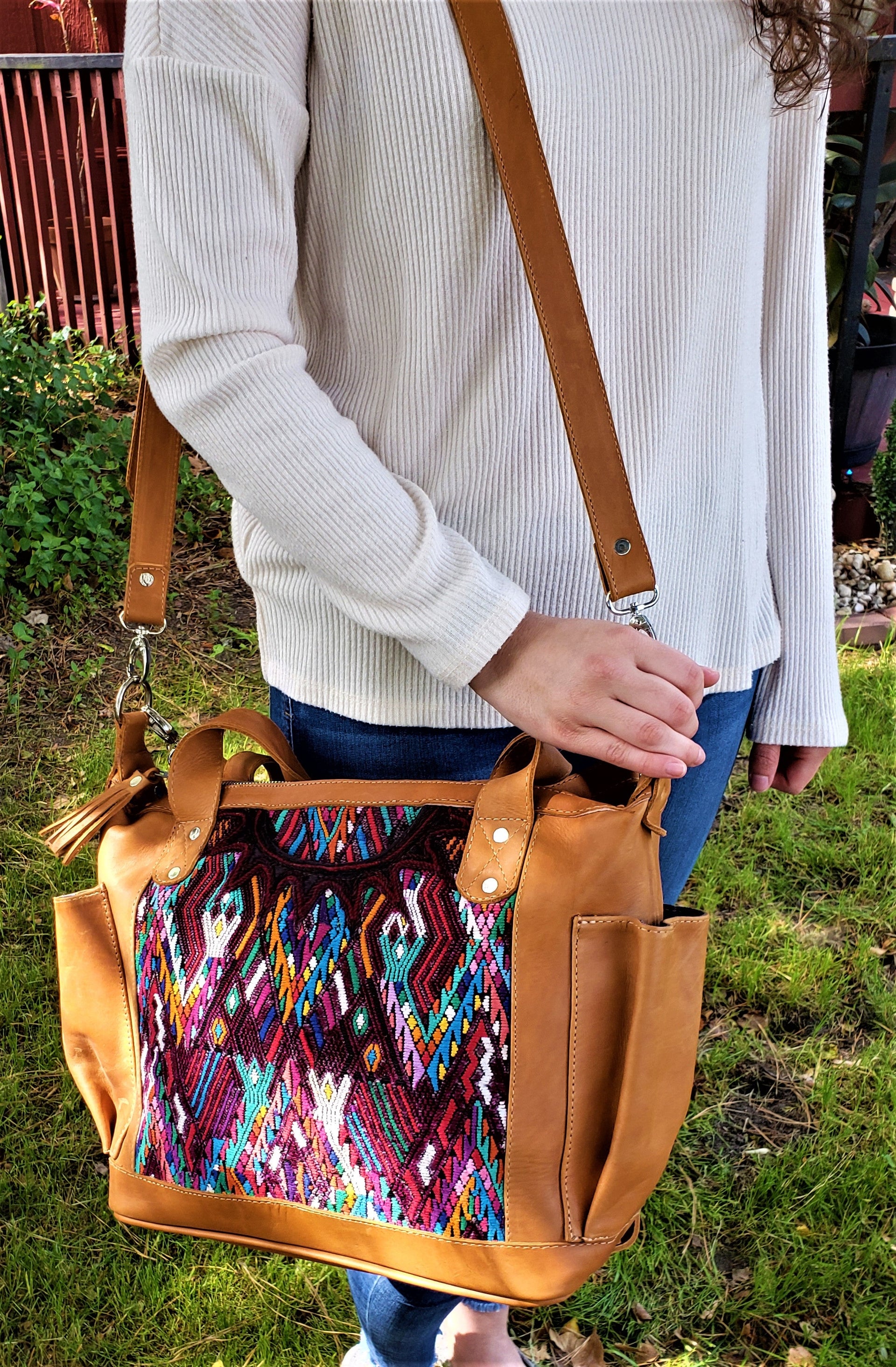 Handmade Guatemalan Backpack Shoulder Bag