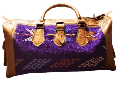 Violet Kilim & Leather Travel Bag