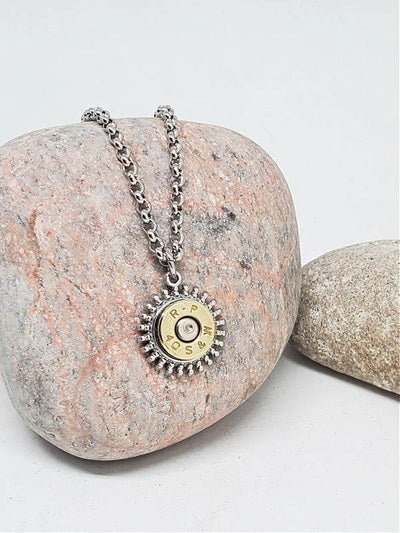 Small Caliber Sunburst Style Bullet Necklace