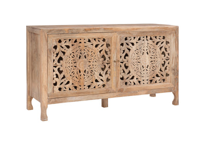 HEIDI NATURAL 2 DOOR CARVED CABINET