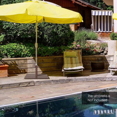 20 Inches Patio Umbrella Base Stand with 4 Adjustable Footpads-Brown