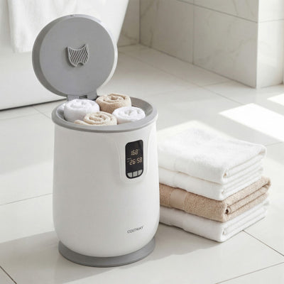 20 L Large Blanket Towel Warmer for Bathroom with 3 Heat Levels-White