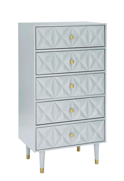 GEO GREY BEDROOM 5 DRAWER CHEST