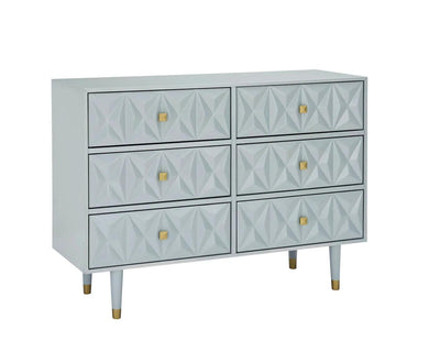 GEO GREY 6 DRWR TEXTURE DRESSER