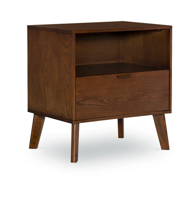 HUDSON MEDIUM BROWN 1 DRAWER NIGHTSTAND