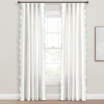 Coastal Chic Scalloped Edge Window Curtain Panel Set