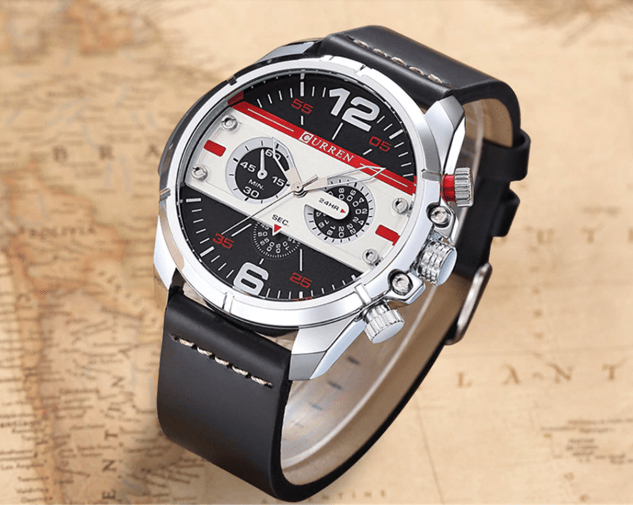 Men's Waterproof Retro Style Watch With Excellent Background, Chronometers Large Numbers Perfect Gift