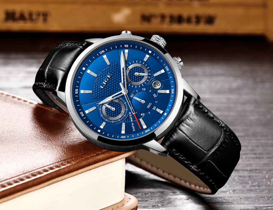 Men's Waterproof Watch With Chronometers Day View Sport Analog Watches Excellent Look Perfect Gift For Him