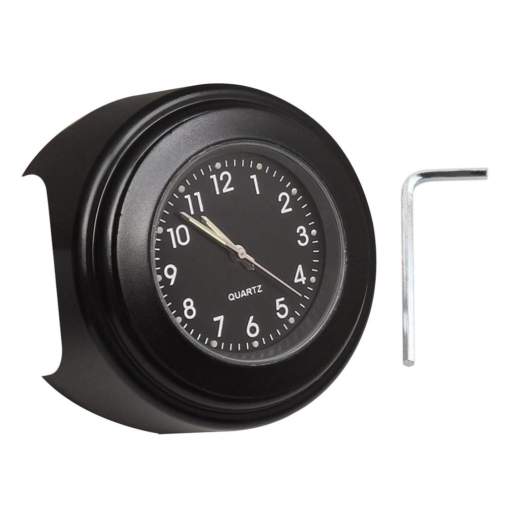 22-25mm Multi-functional Motorcycle Handlebar Mount Clock Universal Waterproof Motorcycle Handlebar Watch Durable Practical Classic Waterproof Luminous Quartz Watch