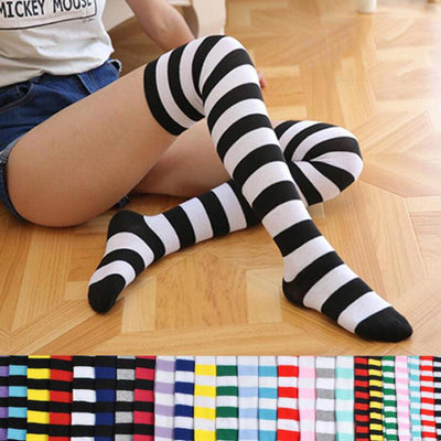 22 Colors Sweet Cute Girls Over Knee Long Printed Thigh High Cotton Socks Plus Size Over knee Socks for Women