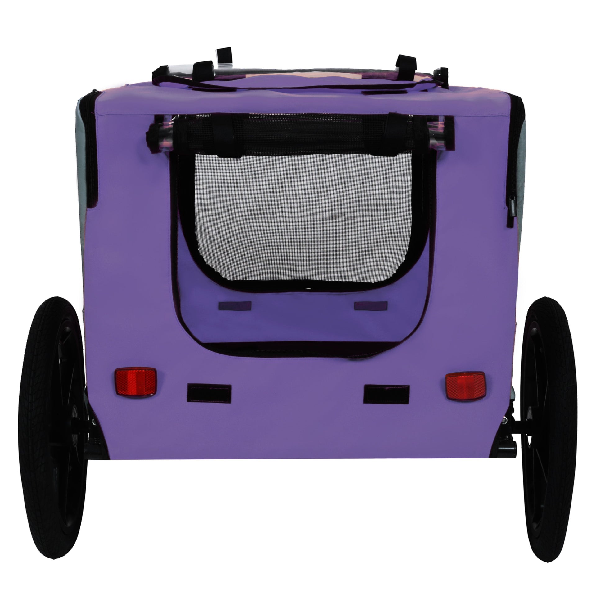 Outdoor Heavy Duty Collapsible Pet Bike Trailer with 16-Inch All-Terrain Wheels & Universal Hitch – Foldable Dog/Cargo Carrier Cart for Bicycles, purple