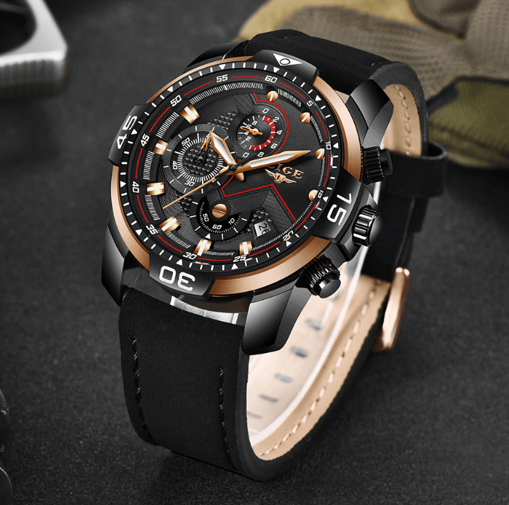 Men's Elegant Waterproof Watch With Leather Straps Business Style Watches Unique Design Perfect Gift For Your Man
