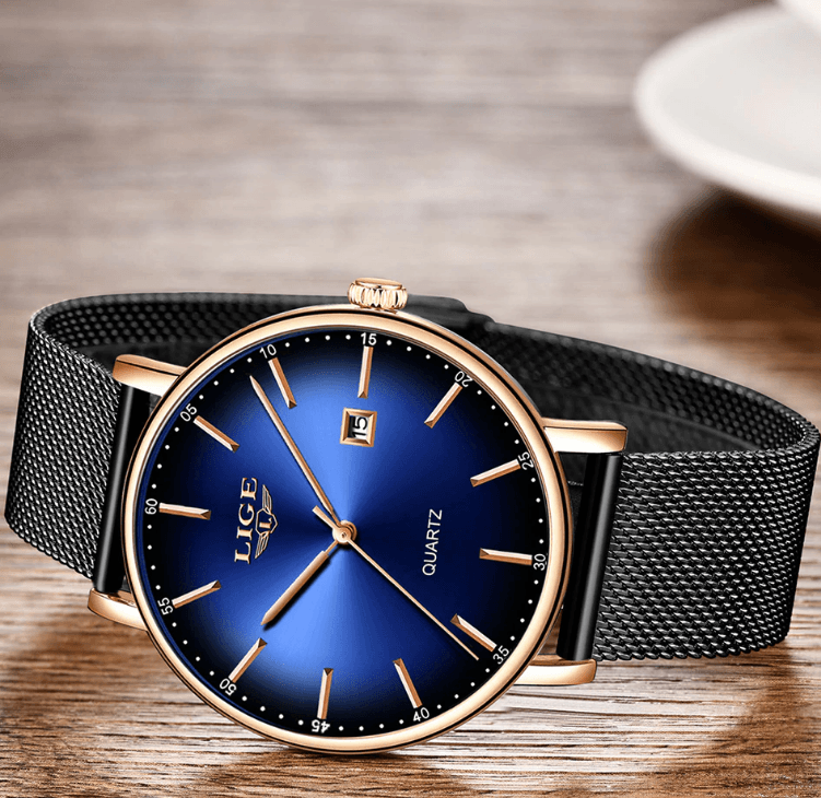 Men's Elegant Watch With Stainless Steel Straps And Special Date Display Excellent Look Unique Design Perfect Gift
