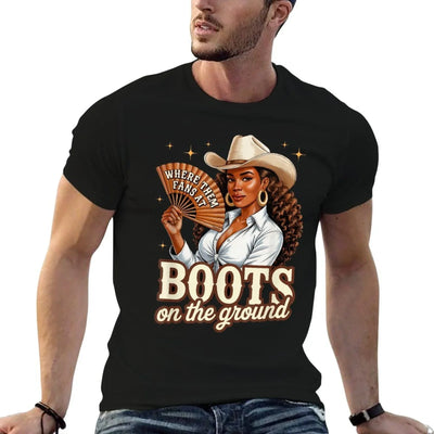 Boots On Ground Juneteenth Cowgirl Western Rodeo Black Women Quick-drying T-Shirt