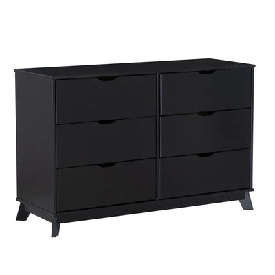 PORTIX BLACK 6 DRAWER DRESSER