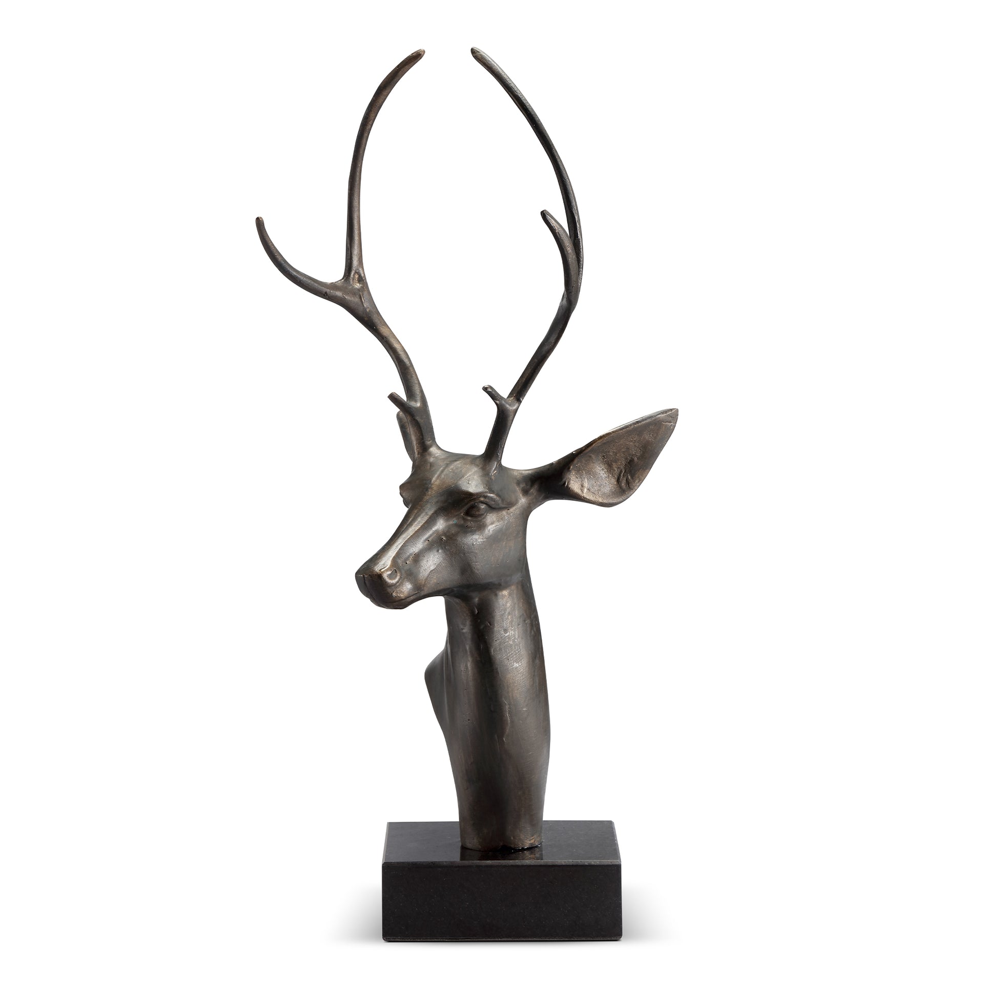 23''H Aluminum Deer Bust on Base