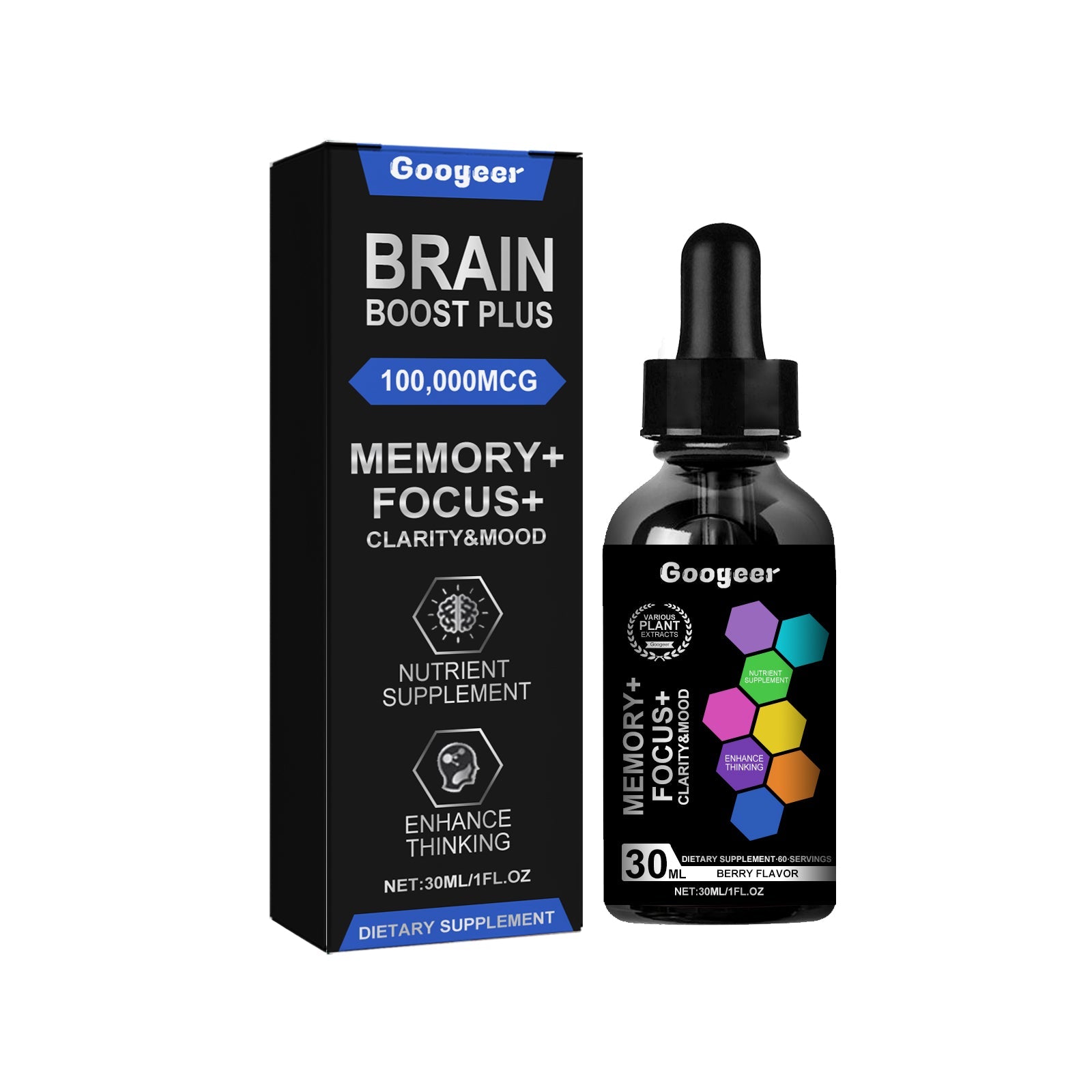Brain Boost Plus, Relieve Anxiety Fatigue Enhance Energy Body Care Drops