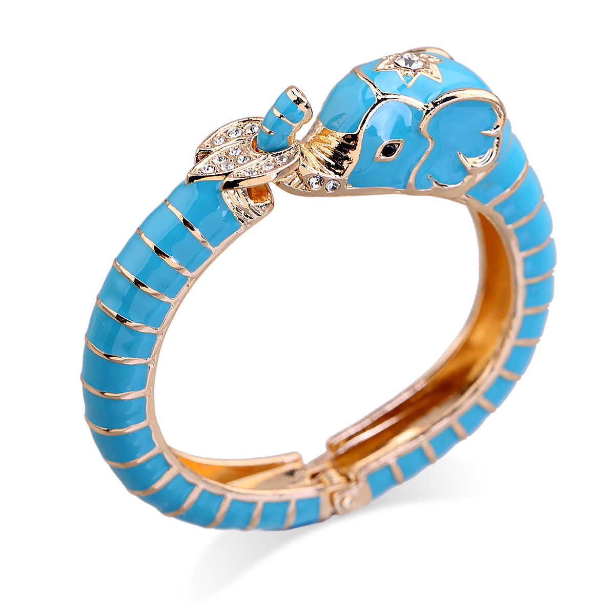 European and American fashion jewelry elephant enamel oil drip alloy open bracelet