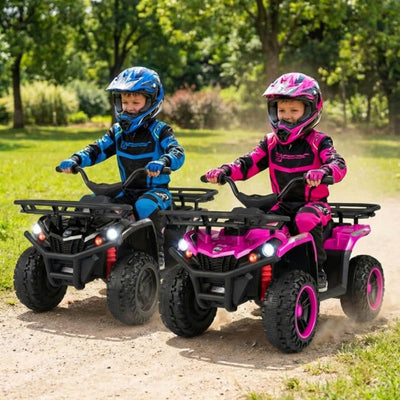 24V Electric Ride On Quad with LED Headlights-Black+Pink