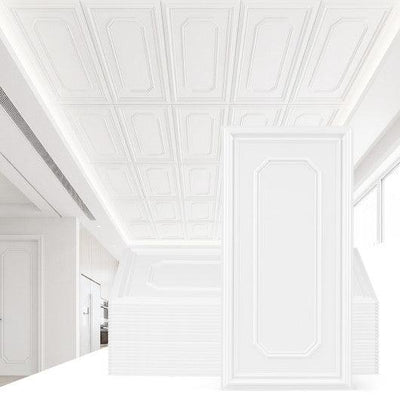 24 Pieces Ceiling Tiles Decorative PVC Ceiling Covering Panels