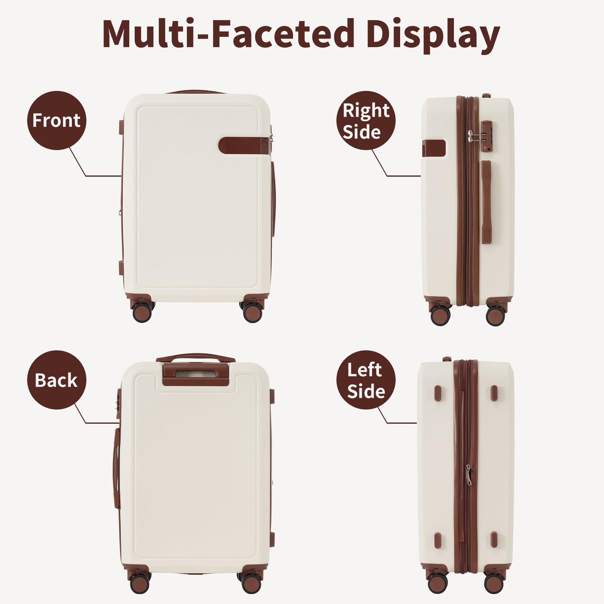 4 Piece Luggage Set with Compression Packing Cubes for Suitcase Expanable Spinner Wheels Lightweight Suitcase with TSA Lock 16 IN+20IN+24IN+28IN