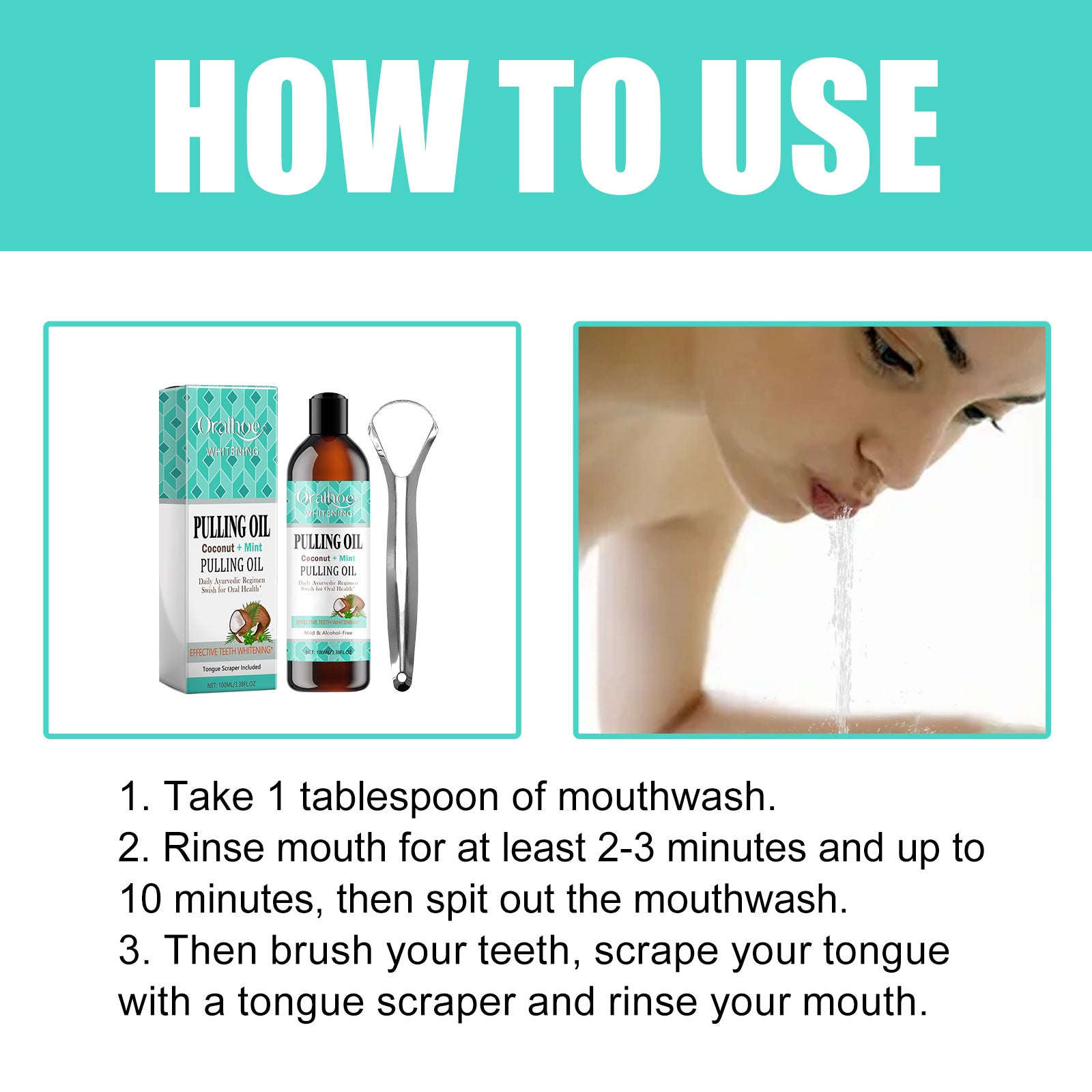 Whitening Mouth Wash, Beauty Shine White Teeth And Fresh Breath Odor Clean Mouth Care Gums