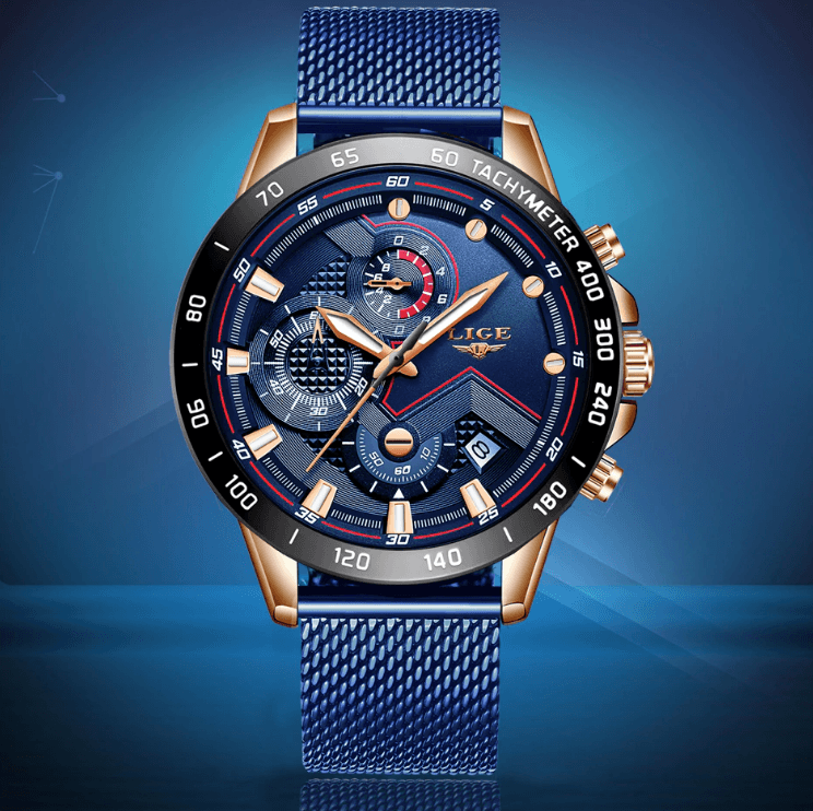Men's Sports Waterproof Watch With Stainless Steel Bracelet Unique Design Perfect Gift For Your Man