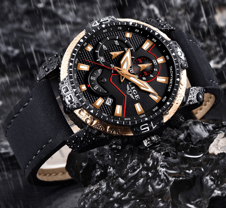 Men's Elegant Waterproof Watch With Leather Straps Business Style Watches Unique Design Perfect Gift For Your Man