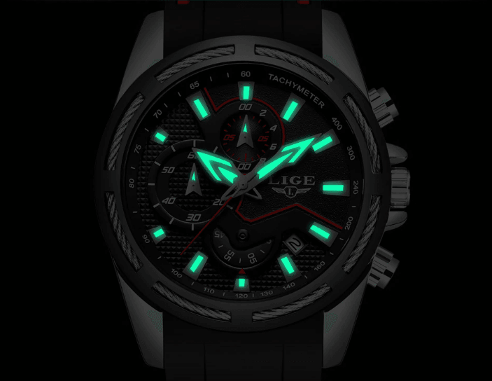 Men's Waterproof Modern Watch With Rubber Straps Multifunction Watches Unique Design Perfect Gift