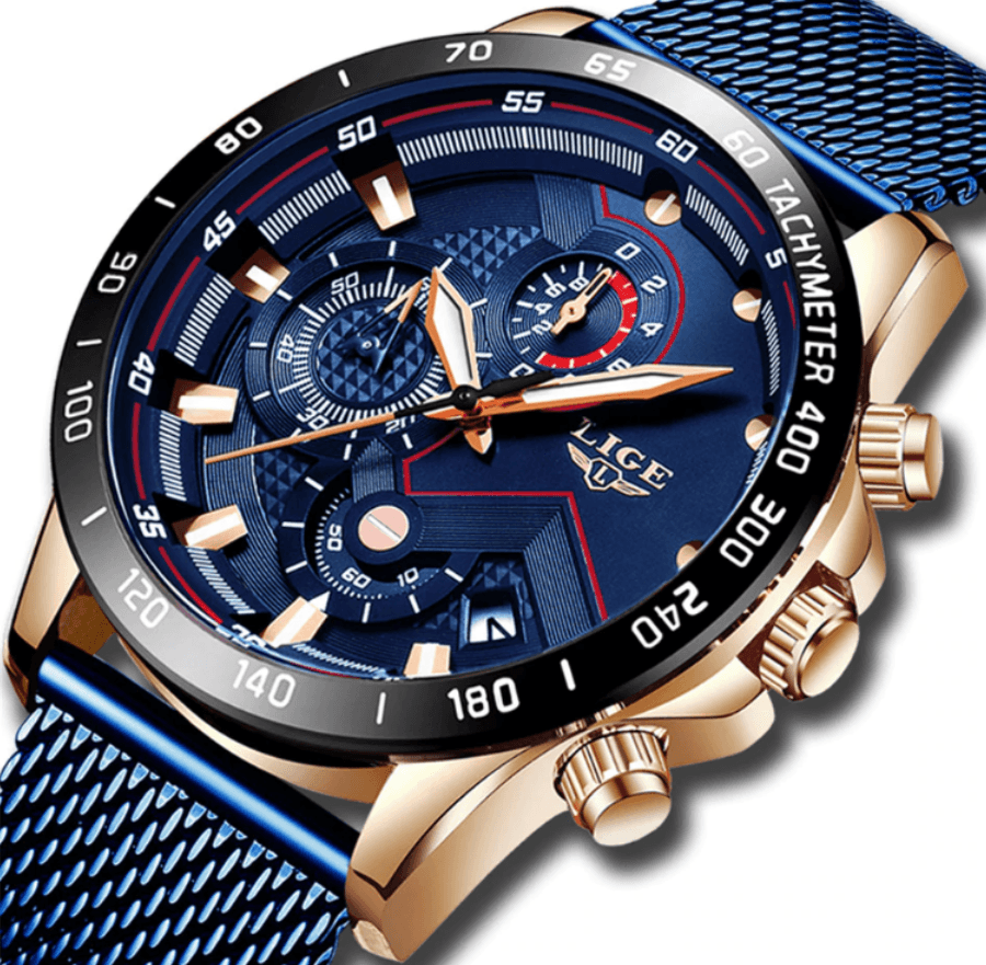 Men's Sports Waterproof Watch With Stainless Steel Bracelet Unique Design Perfect Gift For Your Man