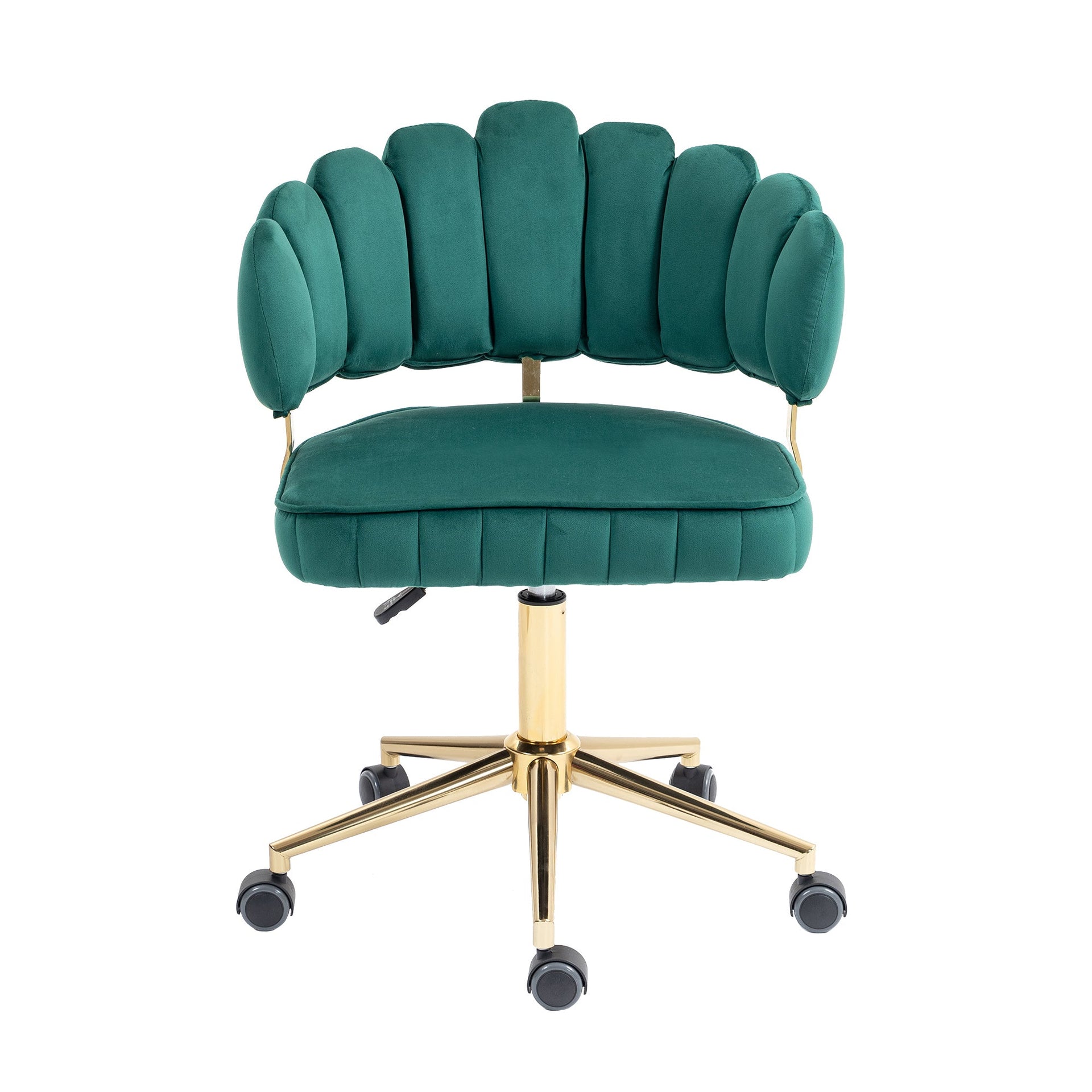 Velvet Home Office Desk Chair, Modern Cute Computer Chair, Wheels Swivel Height Adjustable Swivel Task Chair for Home Office (Emerald Velvet)