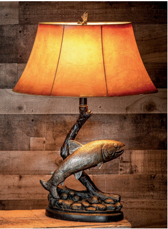 27.5”H Jumping Trout Table Lamp