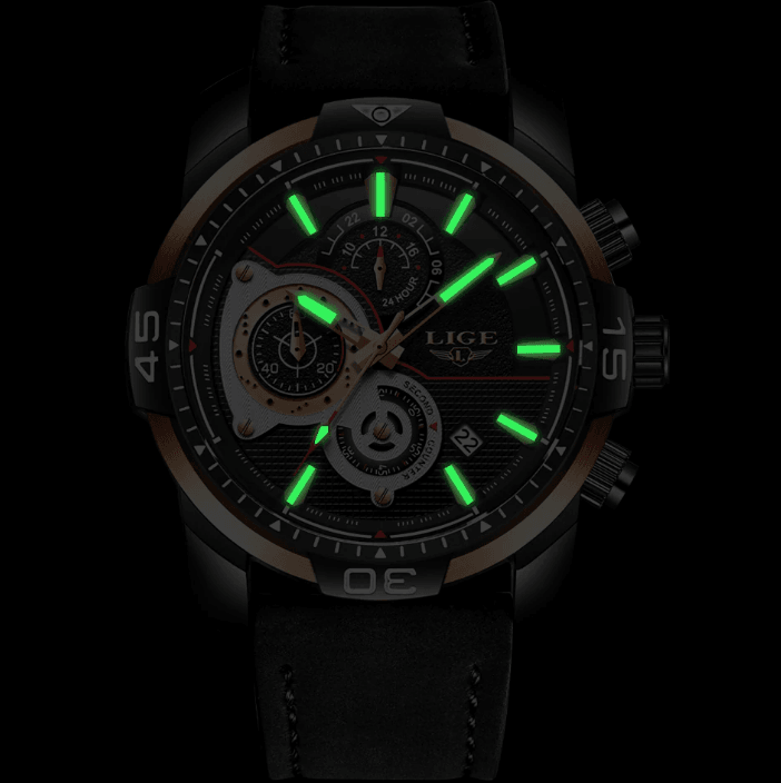 Men's Elegant Waterproof Watch With Leather Straps Business Style Watches Unique Design Perfect Gift For Your Man
