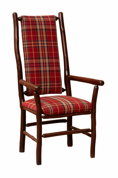 Hickory High Back Upholstered Back Arm Chair