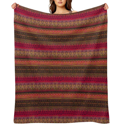 Earthy African Ombre Mud Cloth Wrinkle-free Throw Blanket