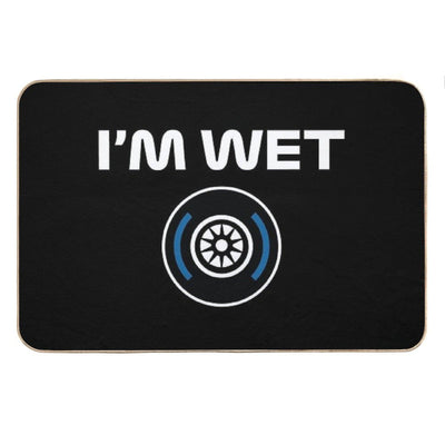 Funny Design I'm Wet (Wet Tyre Design - WhiteBlack BG) Bath Mat