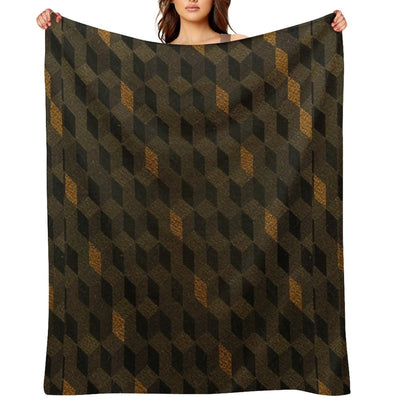Art with Geometric Figures And Real Paper Texture 4 Gift-ready Throw Blanket