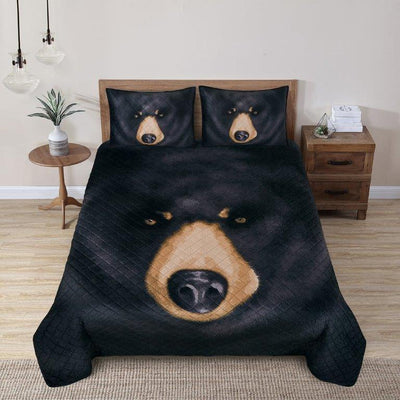 Black Bear Headshot Quilt Set
