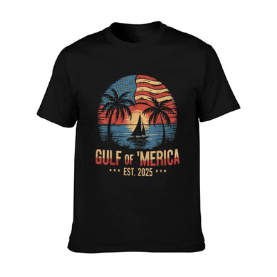 Gulf of 'Merica Vintage USA Flag Retro Coastal Sunset T-Shirt