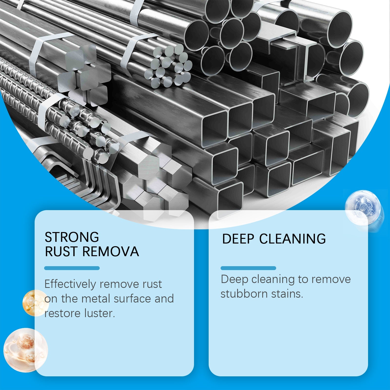 Rust Cleaning Effervescent Tablet, Multi-Effect Decontamination Metal Anti-Rust Home Cleaning Multi-Purpose Effervescent Tablet