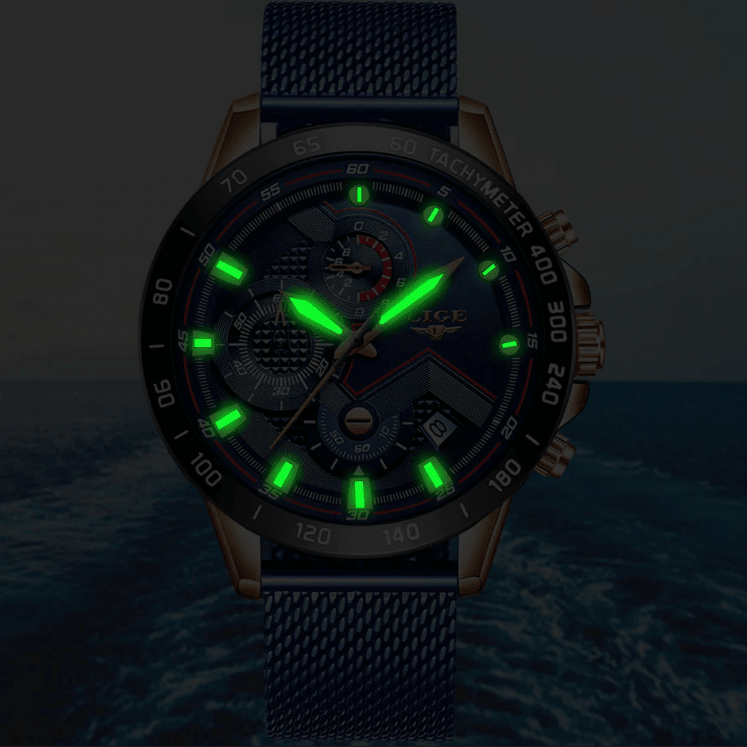 Men's Sports Waterproof Watch With Stainless Steel Bracelet Unique Design Perfect Gift For Your Man