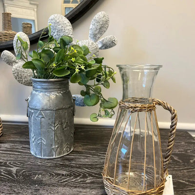 WILLOW WRAPPED GLASS PITCHER