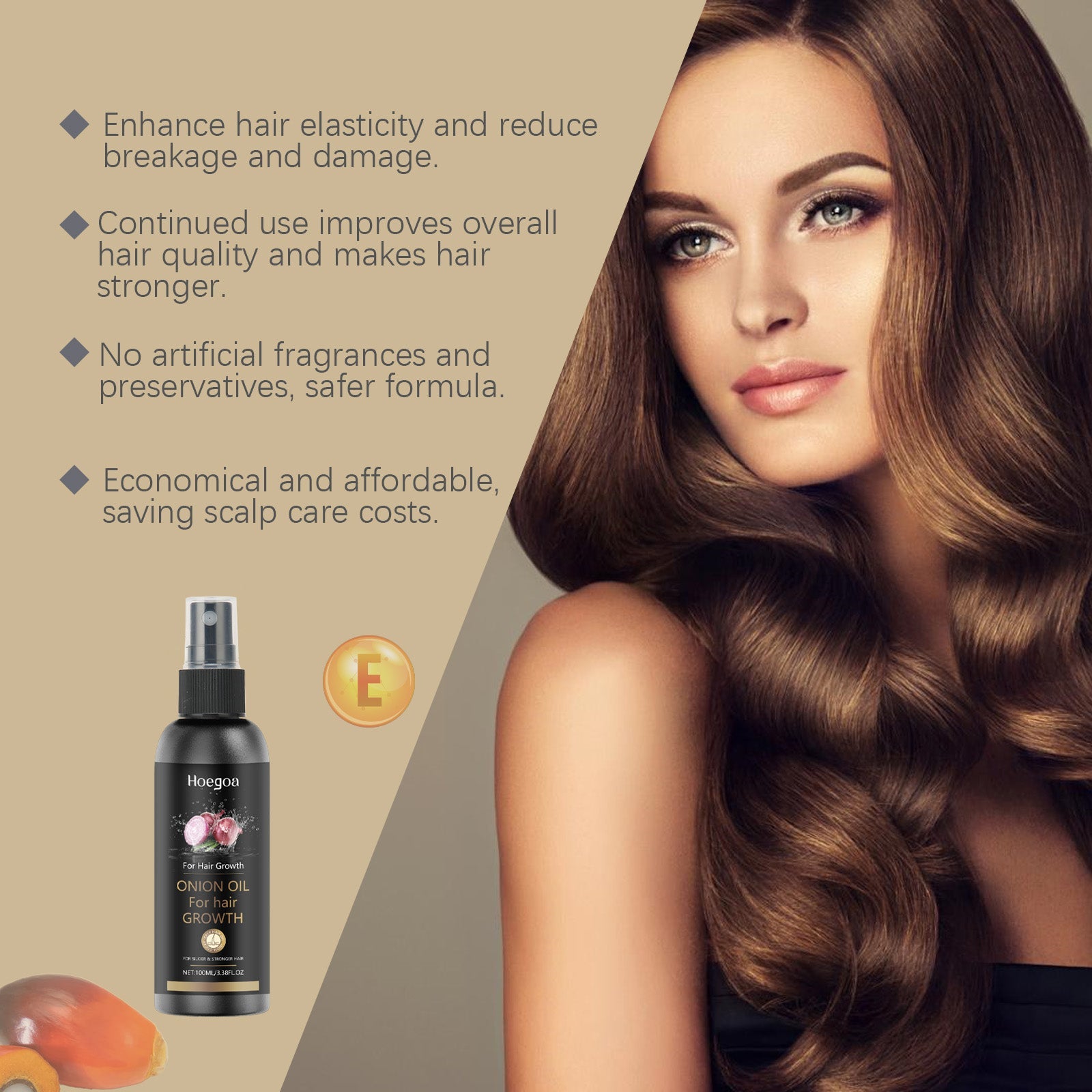 Onion Oil Hair Care Essential Oil Spray Gently Hydrates Hair Follicles Brightening Care Moisturizes And Softens Hair