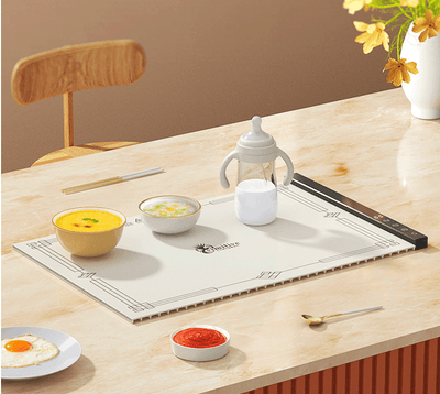 Silicone food insulation hot dish board, home folding multifunctional intelligent constant temperature heating table